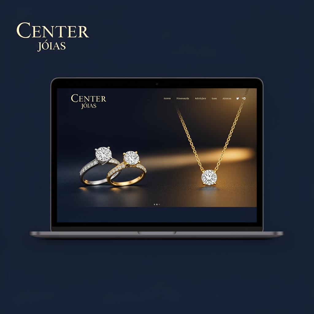 Mockup do site Center Jóias — joalheria premium em Anápolis