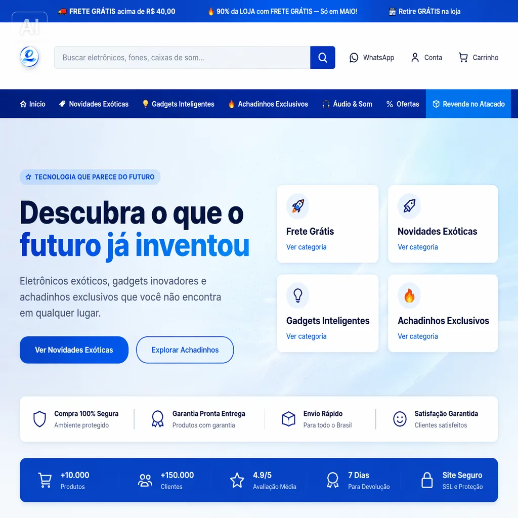 Plataforma e-commerce Grupo Fiber+ Brasil